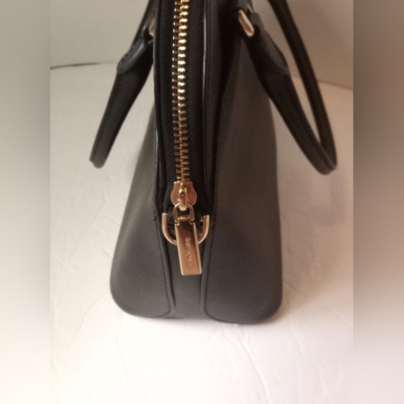 Kate Spade Payton Medium Dome Satchel Handbag Women's Bag Heart Black Leather - Picture 3 of 8